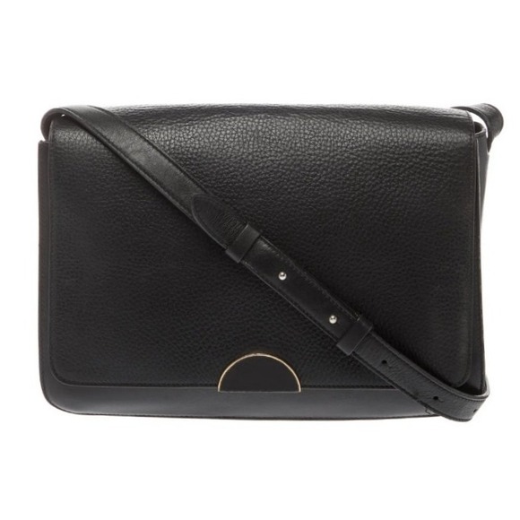 Cuyana Handbags - Cuyana Black Pebbled Leather Crossbody Bag Gold Half Moon Hardware Made in Italy